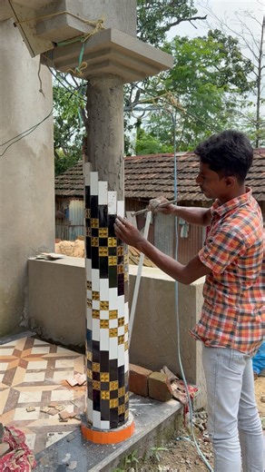 Best Round Pillar Tiles Design | Beautiful House Pillar Tile Fitting