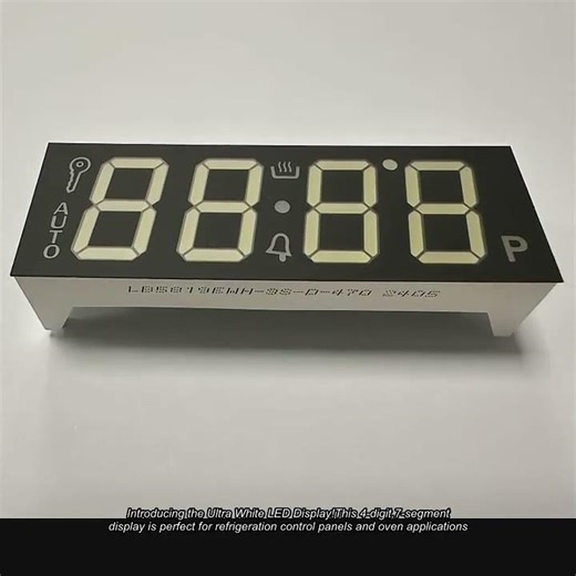 Ultra White LED Display 7 Segment 4 Digit Common Cathode for Oven 58.2*19mm