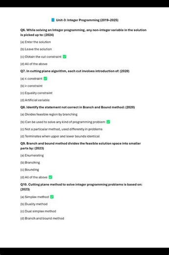 Operation Research MSc 4th Semester | Unit-wise MCQ Discussion | Exam Preparation