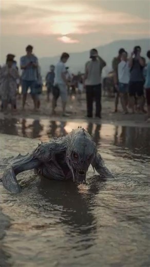 Beachgoers Film Strange Humanoid Crawling From Water in Thailand