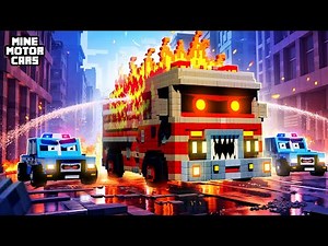Evil Monster Fire Engine vs Evil Red Car—Rescue Mission | Hero and Police cars Adventure & Rescue