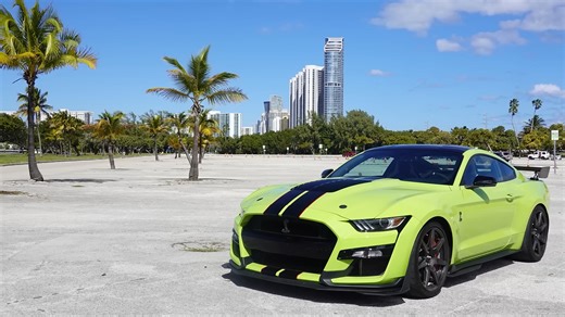 Shelby GT500 green Miami Beach performance muscle car