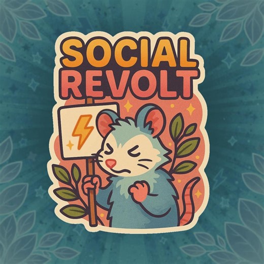 Social Revolt Opussum Sticker – Cute Angry Possum Protest Art, Empowerment Vinyl Sticker, Animal Activism Decal, Burnout Meme Humor, for Her - Etsy