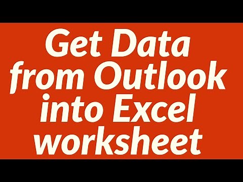 Get Data from Outlook into Excel worksheet