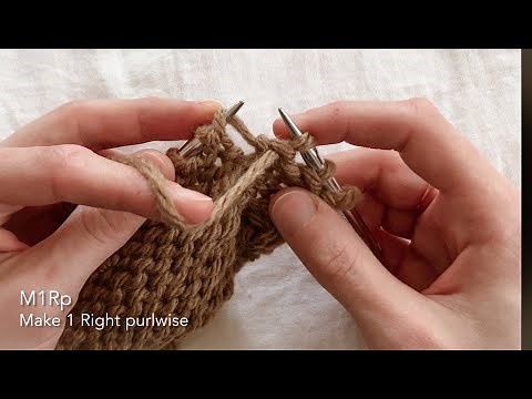M1Rp / M1Lp: Make 1 Right purlwise / Make 1 Left purlwise increases knitting tutorial
