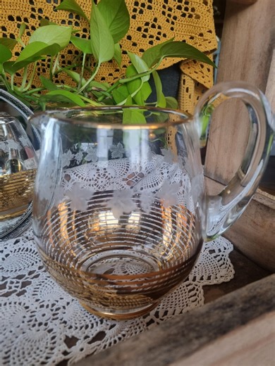 Vintage Mid-century Glass Pitcher - Etsy