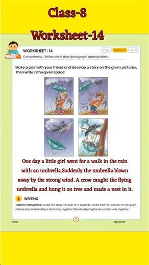 Worksheet-14 Class-8 English 2025-26 By Ashok sir ll Prakhar English class-8 Worksheet-14 Solution l