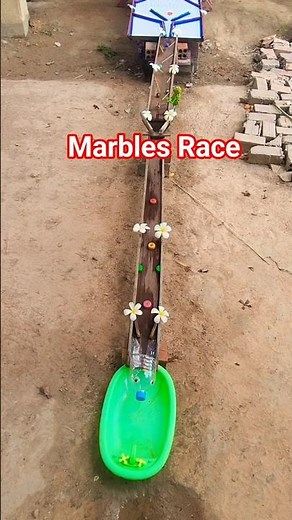 Four Colorful Marbles Run Race ASMR |Relaxing Marble Sounds