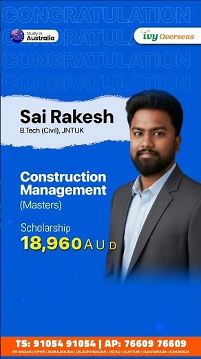 Australia Study Visa Approved Deakin University | Master of Construction Management |20% Scholarship