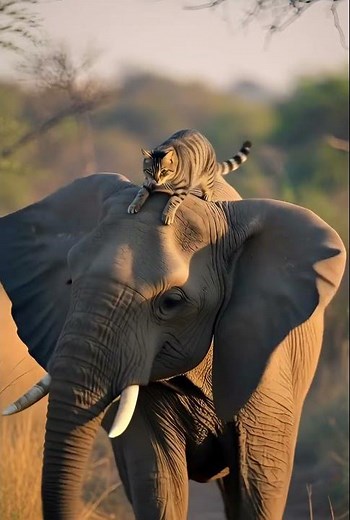 The Cat and the Elephant: A Hilarious Encounter in the African Safari