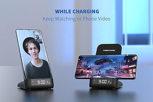 Alarm clock with wireless charging