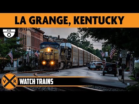 Trains in the Street at La Grange, Kentucky, USA | LIVE Train Camera (PTZ)