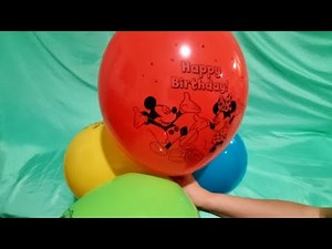 MICKEY MOUSE HAPPY BIRTHDAY BALLOON INFLATION DEFLATION!!!