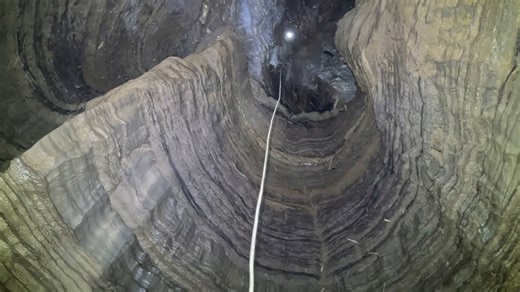 600-Foot-Deep Pit Inside a Cave
