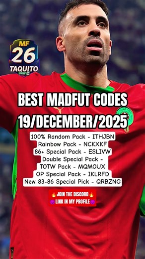 BEST MADFUT CODES TODAY (19/DECEMBER/2025) ✅🔥 #madfut #madfut26 #codes #gifts #foryou #fyp
