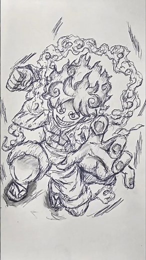 Speed drawing stickman gear 5 luffy 😳 #luffy #drawing #anime #speeddrawing #onepiece