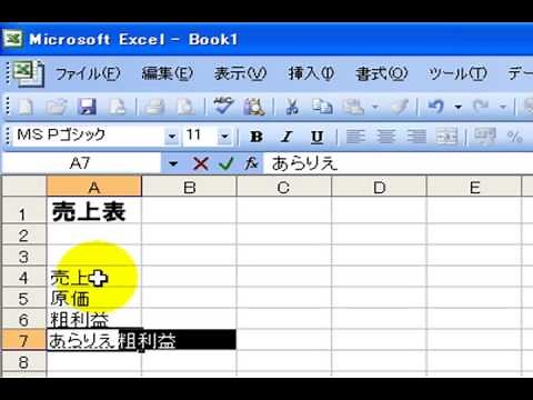 Excel（エクセル）2003使い方。入門。動画講座 1日目 【音速パソコン教室】