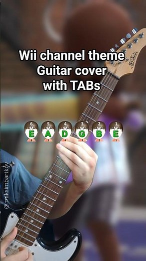 Nintendo Wii Mii channel music theme guitar cover tutorial with tabs #guitar #guitarcover #wii