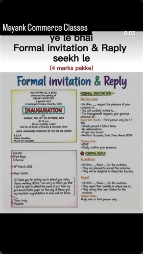 Invitation writing done 🤝💥class12english #commerce#boards #english#cbse