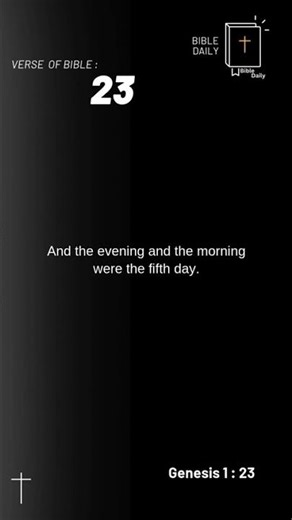 And the evening and the morning were the fifth day.