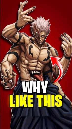 Why Sukuna has 4 Hands and 2 mouth in his body ? #sukuna #jjk
