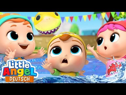 Die Baby-Hai Wasserspiele | Kinderlieder und Cartoons | Little Angel | Moonbug Kids Deutsch