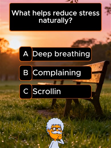 What helps reduce stress......? #quizchallenge #generalknowlege #triviaquiz #viralquiz