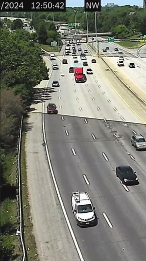 Pickup truck driving backwards on Ohio interstate #shorts