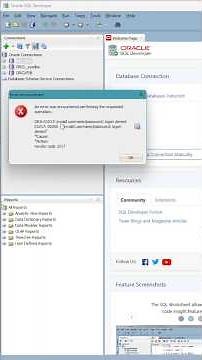 ORA-01017: invalid username/password; logon denied