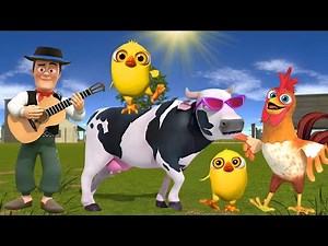 El pollito y el Tractor de la Granja Escapando del Toro y del Pollito la Granja de Zenón de laVaca