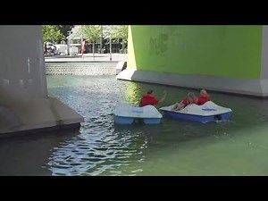 Todd, Katie and Brittany race on paddle boats!