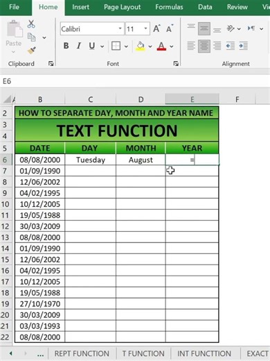 Excel TEXT Function 🔥 Separate Day, Month & Year in Seconds! #excelwithashish #excel #shorts #viral
