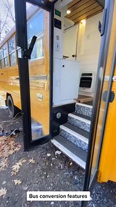 Bus conversion features #busconversion #vanconversion #dyi #busconversionmagazine #tinyhomeonwheels #tinyhouse #tinyhometour #timyhousenation #rvlife | Cheryl Samples