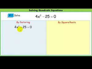 Solving Quadratic Equations by using square roots.