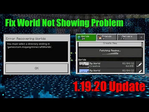 How to Fix World Not Showing Problem in Minecraft 1.19.20 | Solve Recover World Problem