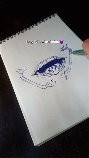 how to draw and evil smile (easy) #art #sketch #evilsmile #viralshort