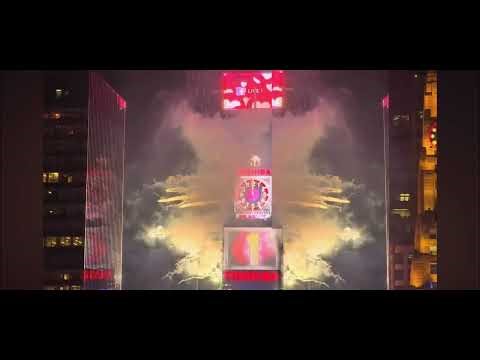 Ball drop 2017 (if fireworks came out top right)