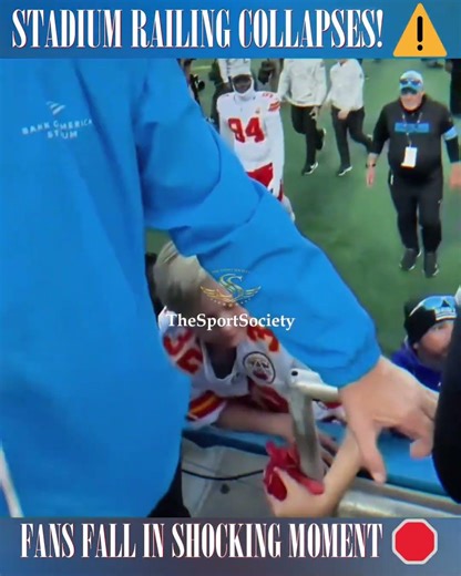 Terrifying Stadium Collapse: Fans Fall as Railing Breaks! 😱