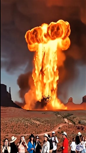 A surreal inferno rises over Monument Valley, Arizona. What looks like a towering fire vortex blazing through the desert sky is a breathtaking fusion of imagination and elemental power. While fire whirls — rare phenomena born from extreme heat and turbulent wind — do exist in nature, this towering spectacle is a digital dream, reminding us of the raw energy that shapes both landscapes and legends. | AstroNature