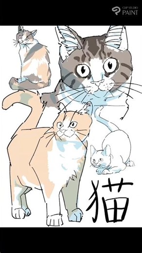 猫イラスト練習｜Cat Drawing Timelapse