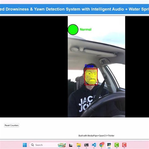 🚗😴 Driver Drowsiness Detection System | Fatigue Monitoring Using AI | MediaPipe + Python + Tkinter