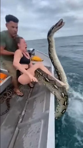 Diver girl Faces Giant Aggressive Python | Raw Mobile Footage 😨 #GiantPython #SnakeAttack