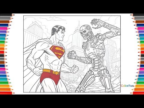 Superman Takes on a ROBOT Faceoff in EPIC Coloring Session!