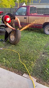 FASTEST way to remove tires of of junk rims‼️ #howto #tools #powertools #scrap #car #truck #chevy #ford #dodge #junkyard #techtip #mullet #influencer #trending #tires #recycle #automotive #fyp #custom #help #bluecollar #obschevy #squarebody #silverado #turbo #classiccar #dually #iron #welding #duhespeedshop | Jacob Duhe