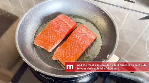 Seared trout with creamy parsley sauce recipe