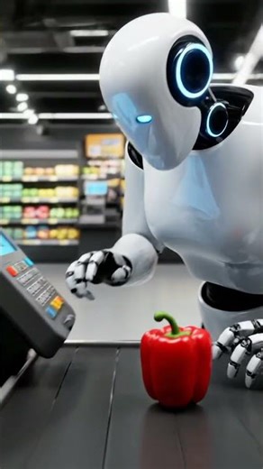 Robot in Grocery store #robot #robots #shopping#shorts