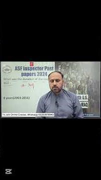 ASF inspector Past paper 2024 ||ASF Solved PPSC FPSC PMS CSS MPT SPSC BPSC for GK McQs Preparation