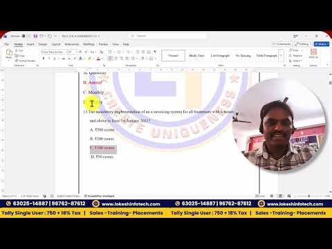 GST Interview Questions and Answers in Tally Prime 7.1 Telugu(2026)