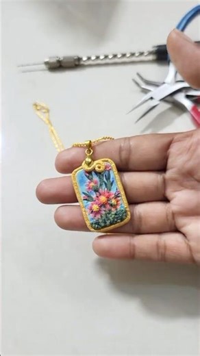 Polymer Clay Flower Garden Pendant