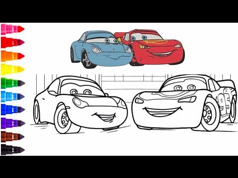 McQueen And Sally | How to draw Lightning McQueen and Sally | Pixar Cars